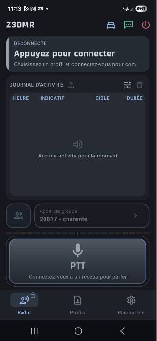 Z3DMR Appuyez pour connecter